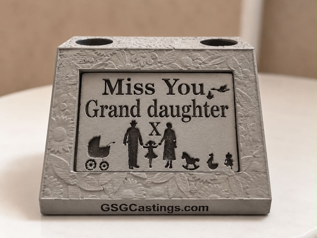 Miss You Grand Daughter Friend Memorial Grave Garden Ornament Statue Stone Grey