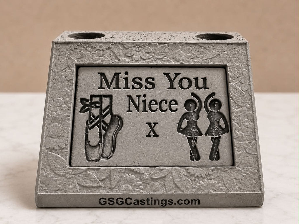 Miss You Niece. Beautiful Stone Home & Garden Ornament. Personalised Detailed Memorial Concrete Statue.