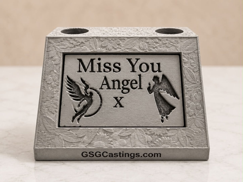Miss You Angel. Beautiful Stone Home & Garden Ornament. Personalised Detailed Memorial Concrete Statue.