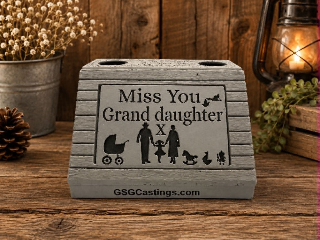 Miss You Grand Daughter Friend Memorial Grave Garden Ornament Statue Stone Grey