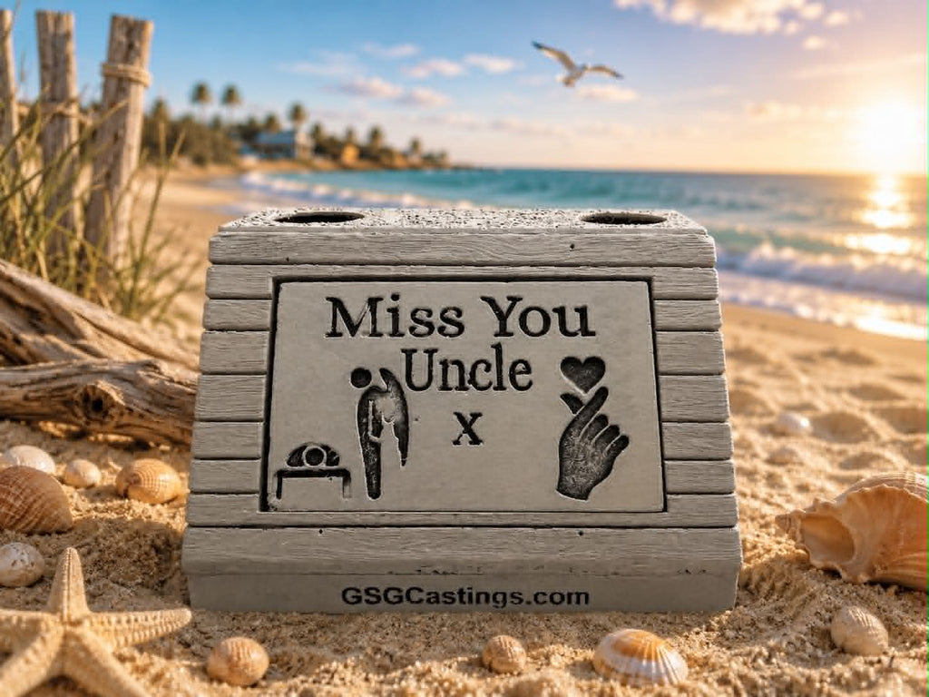 Miss You Uncle Family Friend Memorial Grave Garden Ornament Statue - Stone Grey