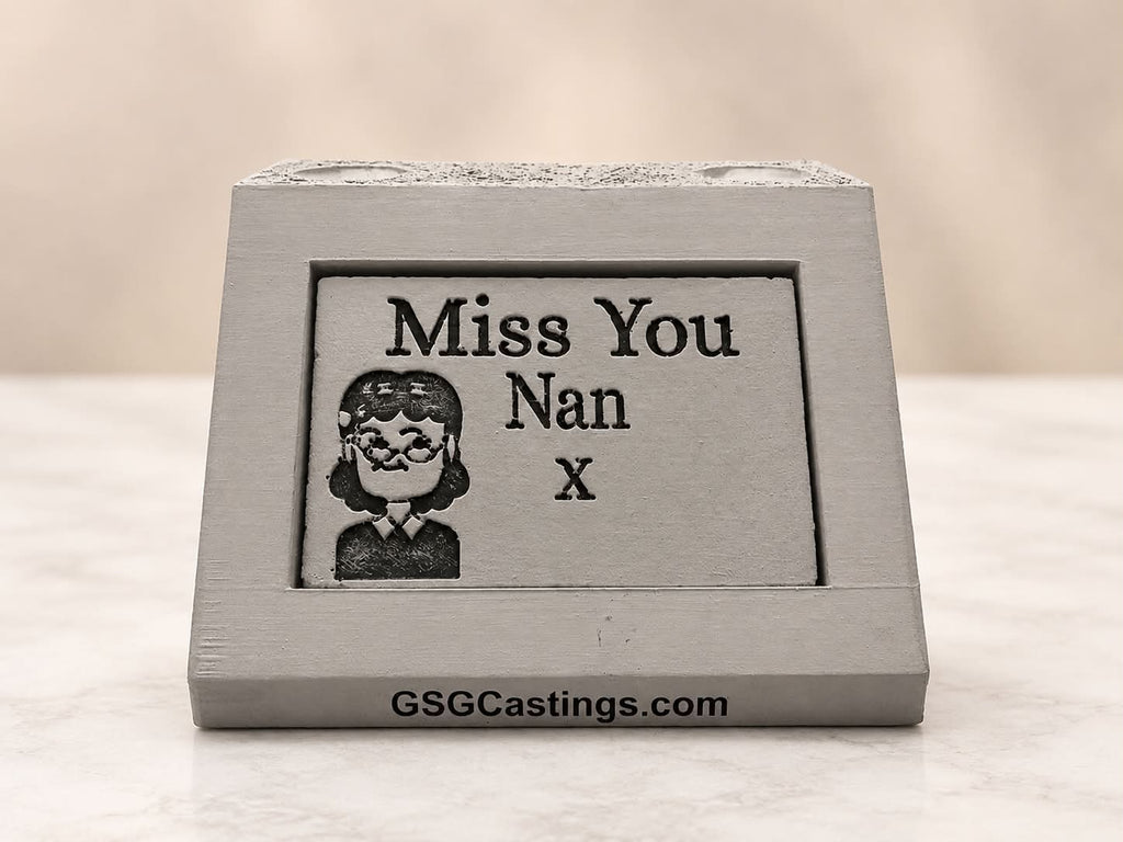 Miss You Nan Family Friend Memorial Grave Garden Ornament Statue - Stone Grey