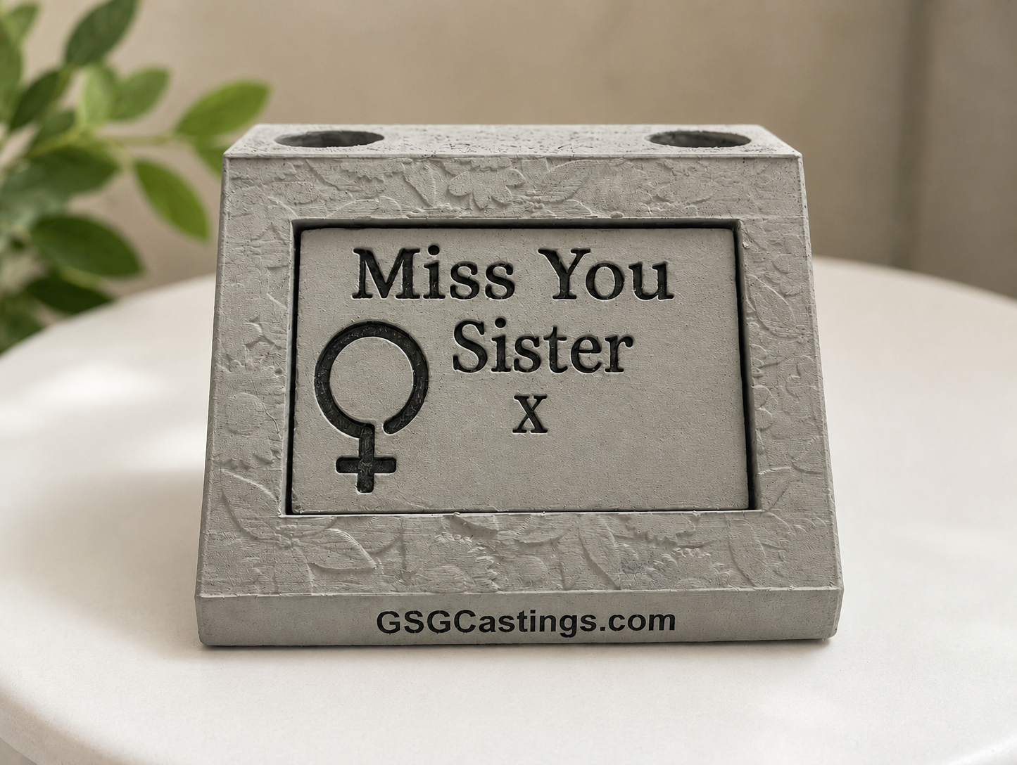 Miss You Sister Family Friend Memorial Grave Garden Ornament Statue - Stone Grey