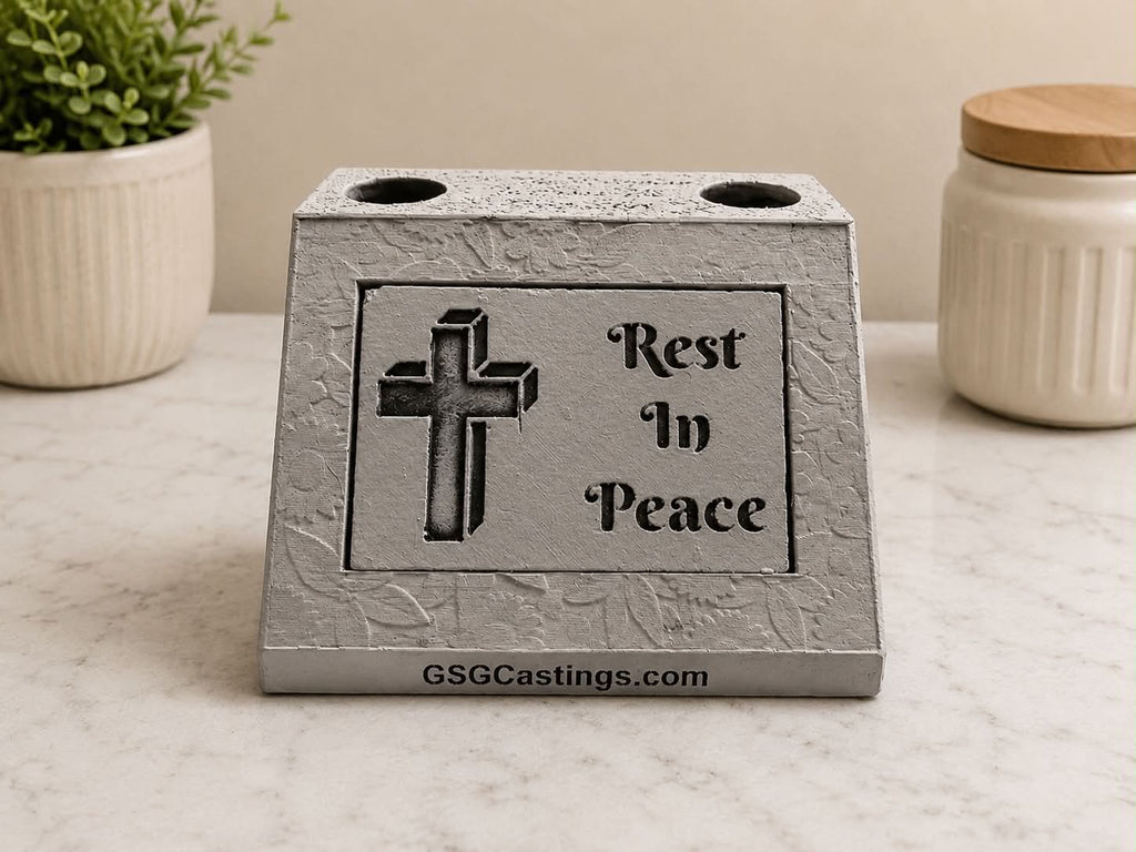 Rest In Peace Family Friend Memorial Grave & Garden Ornament Statue - Stone Grey