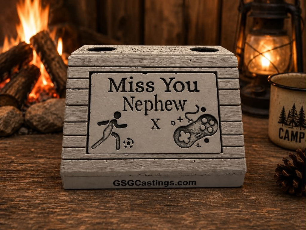 Miss You Nephew. Beautiful Stone Home & Garden Ornament. Personalised Detailed Memorial Concrete Statue.
