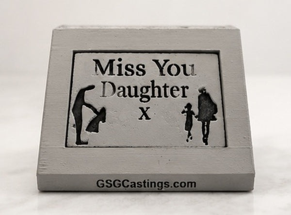 Miss You Daughter Loved Family Memorial Grave Garden Ornament Statue Stone Grey