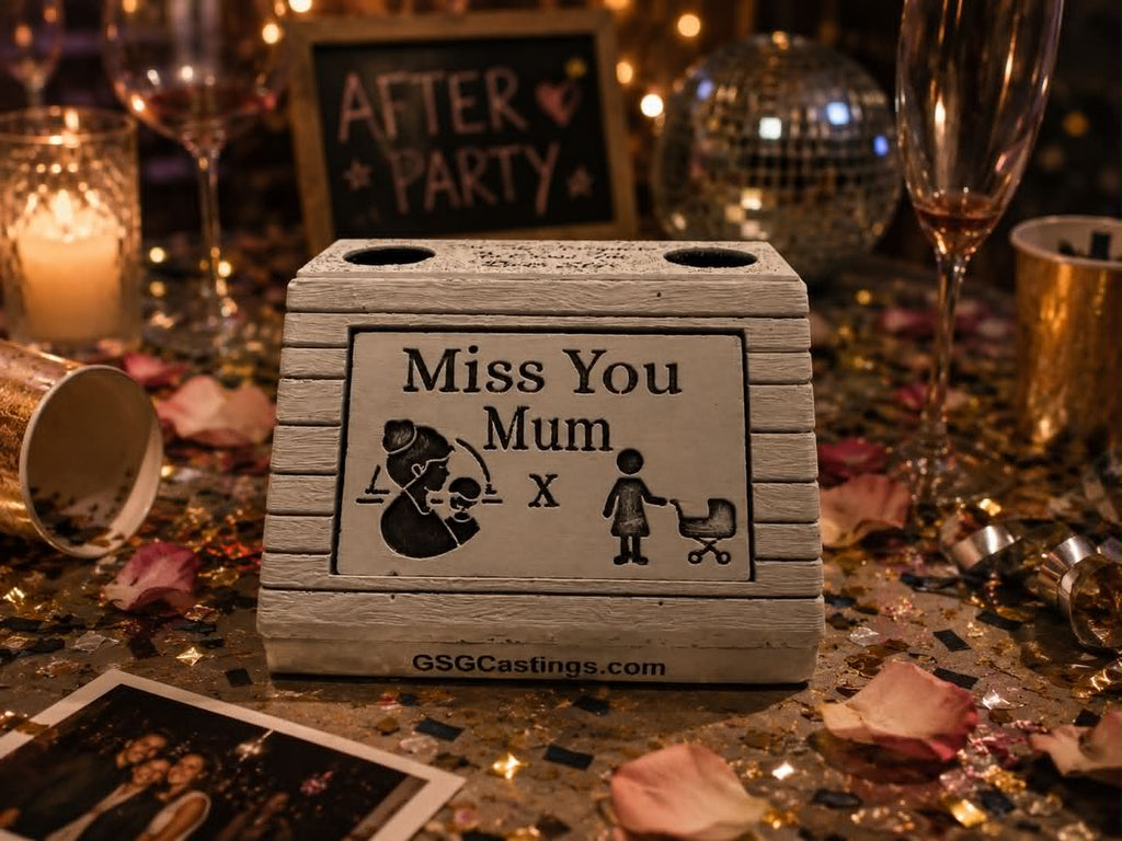 Miss You Mum. Beautiful Stone Home & Garden Ornament. Personalised Detailed Memorial Concrete Statue.