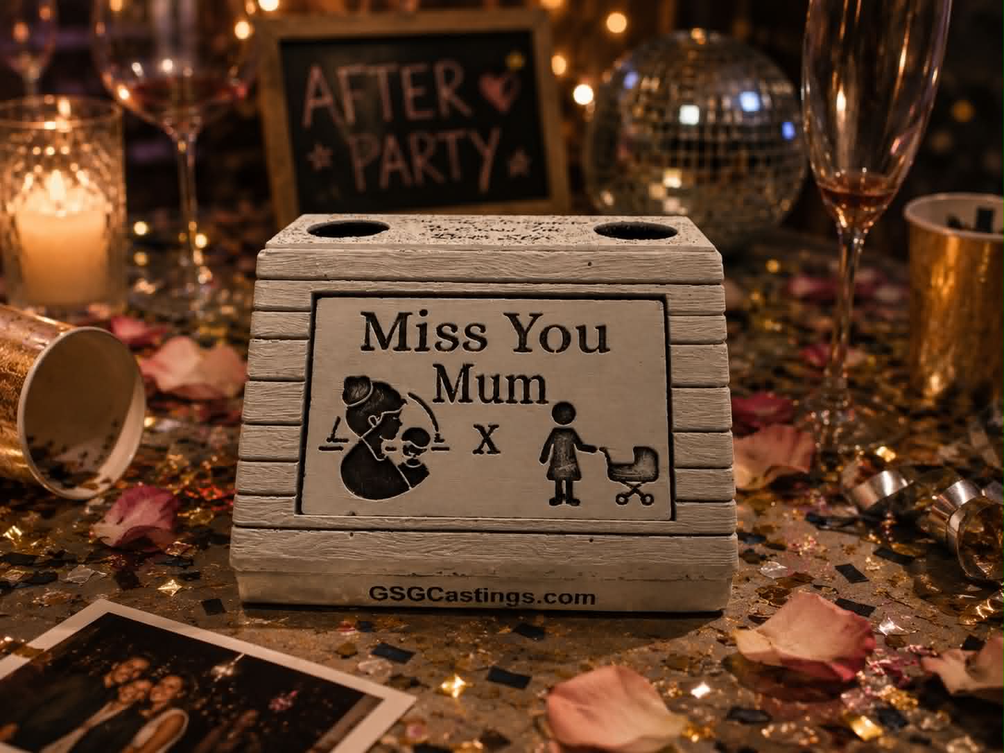 Miss You Mum. Beautiful Stone Home & Garden Ornament. Personalised Detailed Memorial Concrete Statue.