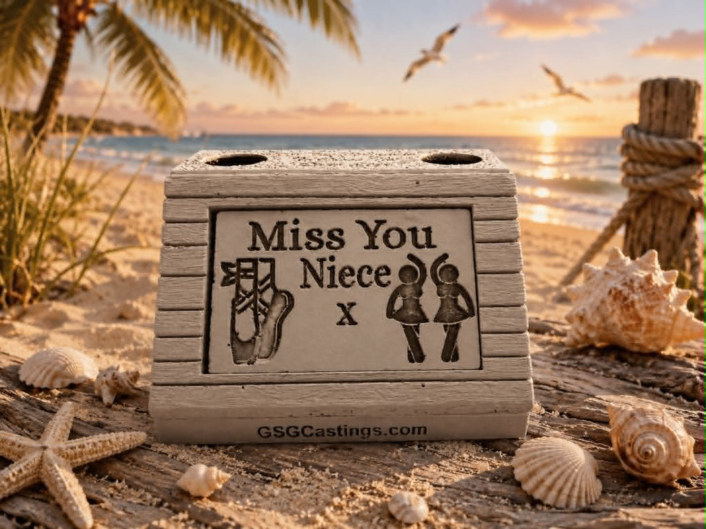 Miss You Niece Family Friend Memorial Grave Garden Ornament Statue - Stone Grey