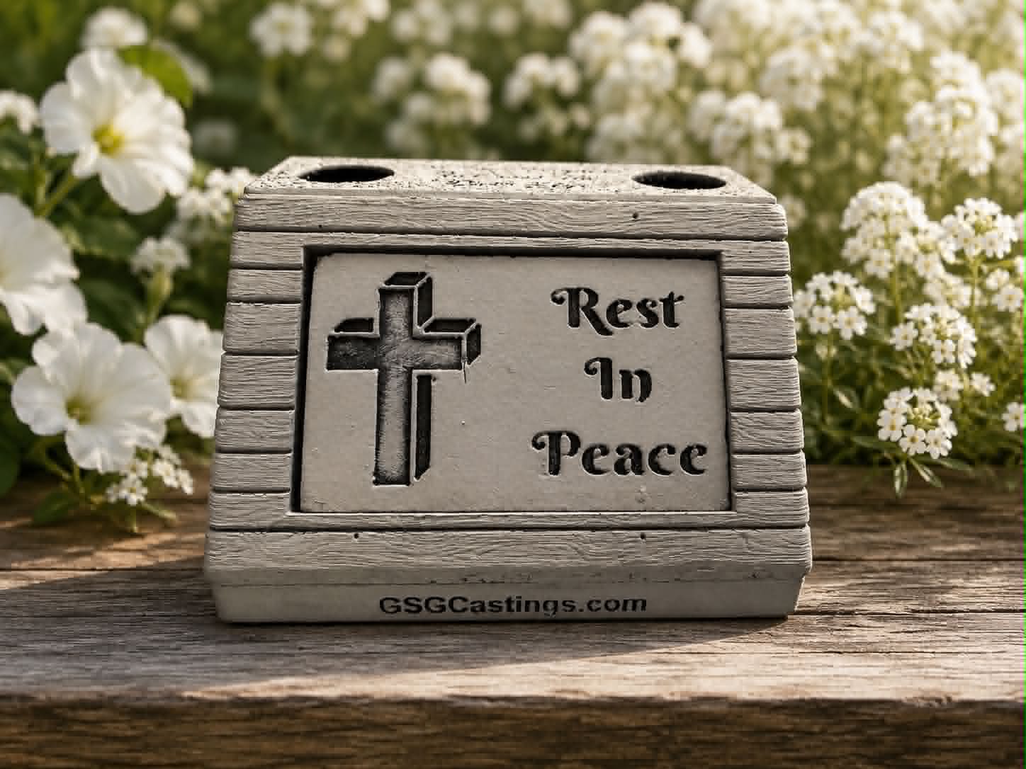 Rest In Peace. Beautiful Stone Home & Garden Ornament. Personalised Detailed Memorial Concrete Statue.