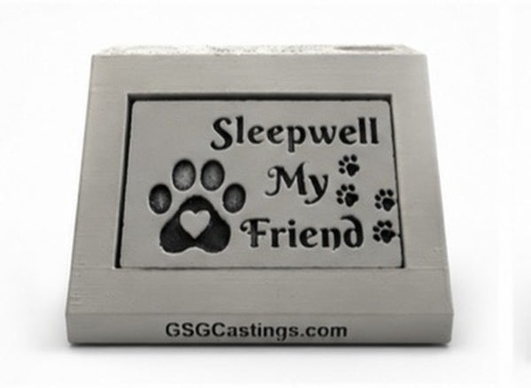 Sleepwell My Friend. Beautiful Stone Home & Garden Ornament. Personalised Detailed Memorial Concrete Statue.