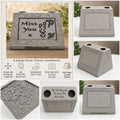 Miss You Wife Family Friend Memorial Grave & Garden Ornament Statue - Stone Grey
