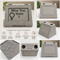 Miss You Sister. Beautiful Stone Home & Garden Ornament. Personalised Detailed Memorial Concrete Statue.